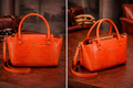 Women’s Croc-Texture Structured Handbag – Statement Luxury Collection