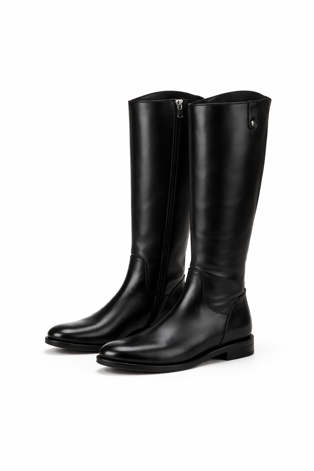 Luxury Black Leather Riding Boots – Women’s Collection (Back Zip Detail)