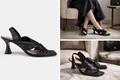 Elegant Leather Open-Back Heeled Sandals – Women’s Collection